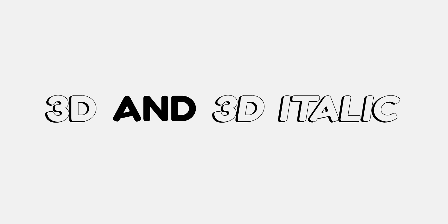 Boltz 3D Italic Font preview